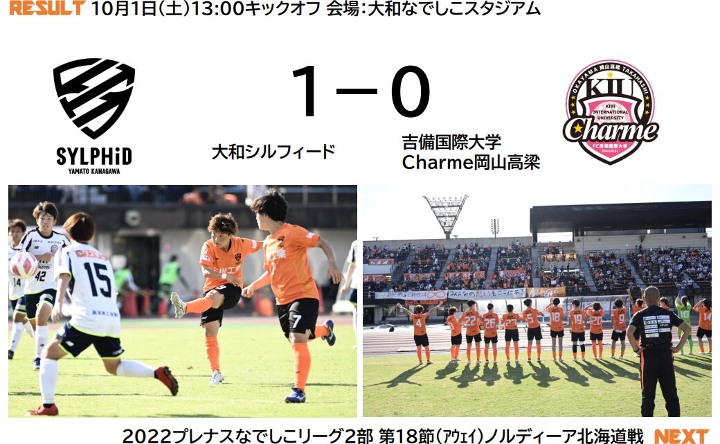 大和シルフィード　１－０　吉備国際大学Charme岡山高梁